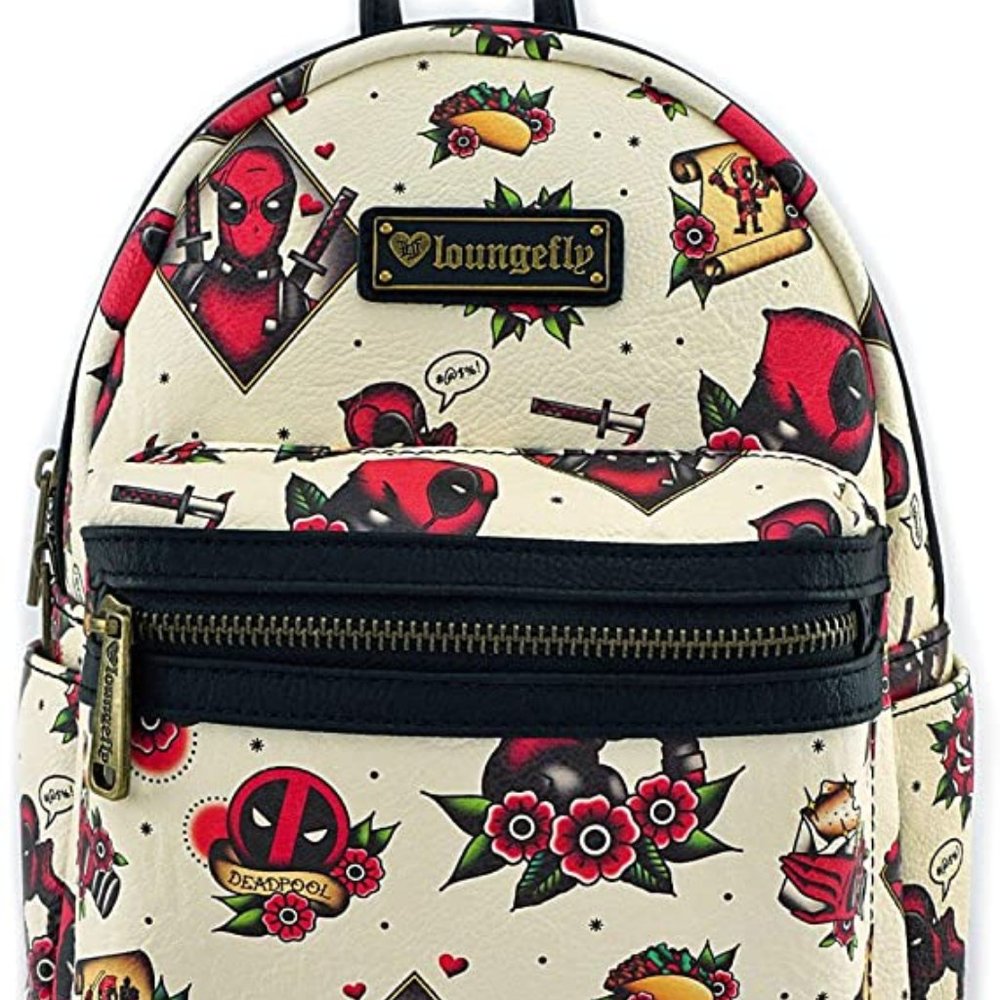 707 Street Exclusive - Loungefly Marvel Deadpool Tattoo Backpack *RARE*